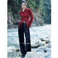 Load image into Gallery viewer, [Big Blue Dragon Series] ★China style tops★ Shirt, irregular, slimming, easy to match, wine red, red
