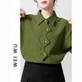 Load image into Gallery viewer, [WEIWU Series] ★Shirt★ Tops, stylish design, women's, trendy, fashionable, SML, green
