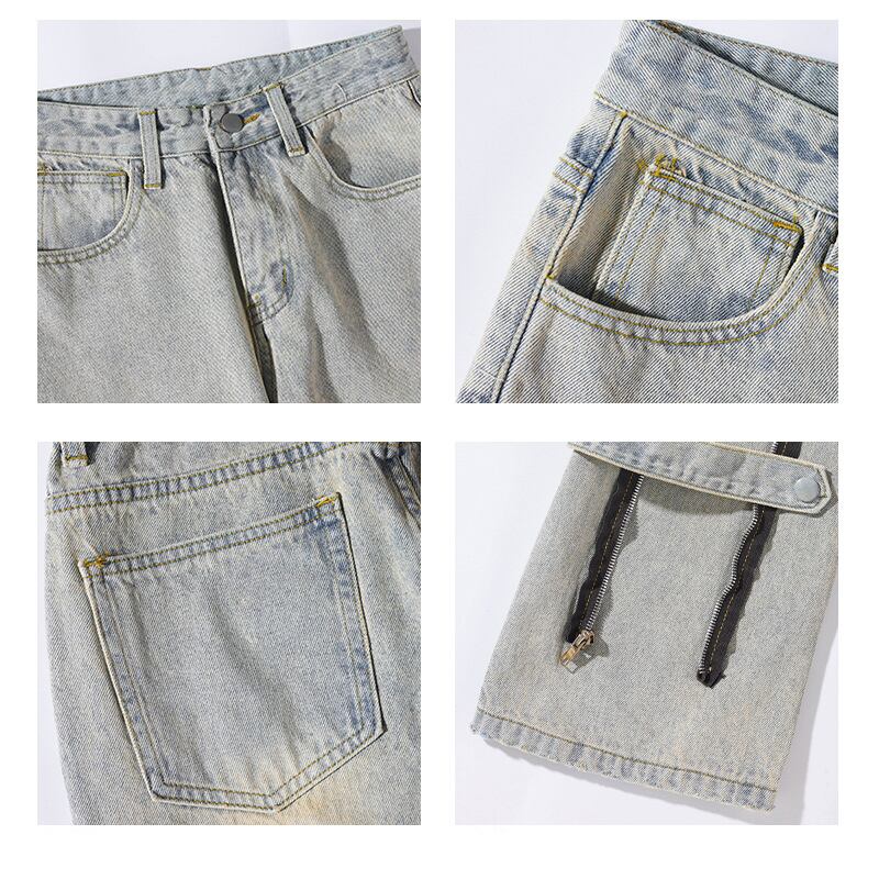 [BIGEMAN Series]★Denim pants★ 2color bottoms pants unisex men's large size designed blue black