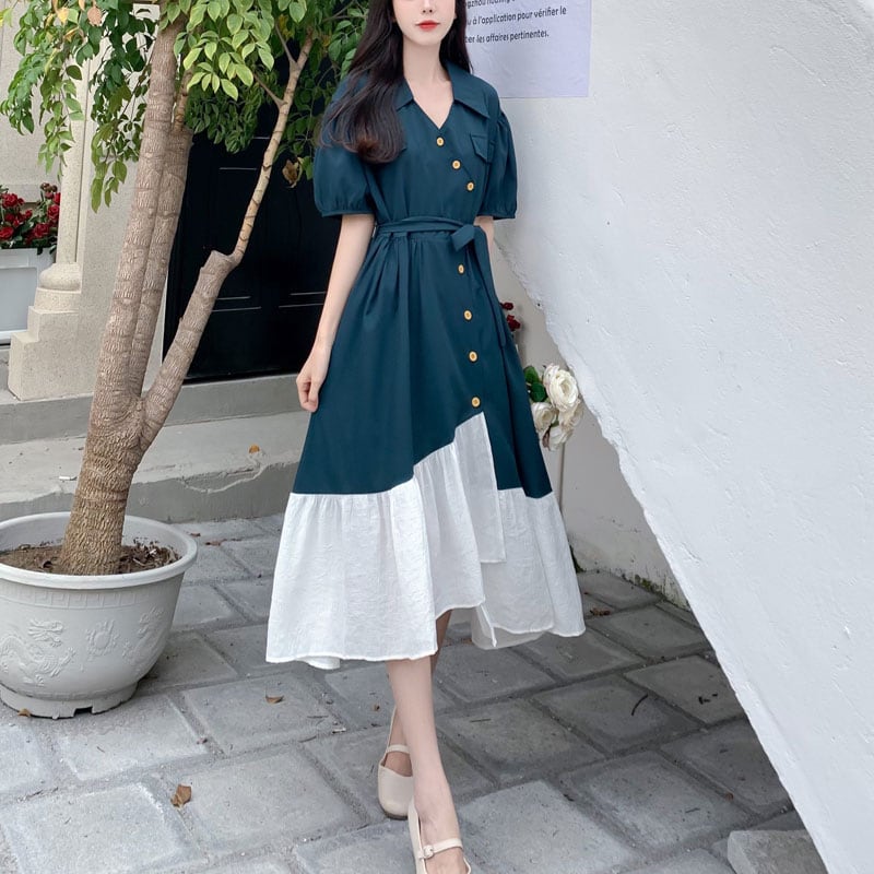 [PANGSAO Series] ★One Piece★ Long Length Improves Temperament Commuting Date Office Lady Switching Irregular Retro Large Size