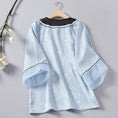 Load image into Gallery viewer, [Chaiyuan Series] ★Chinese style tops★ Shirt Improves temperament Improved Tang suit Thin Republic style Blue Blue Summer clothes
