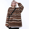 Load image into Gallery viewer, [MGJM Series]★Knit tops★ 2color horizontal striped striped pattern retro unisex men's women's Harajuku style easy to match
