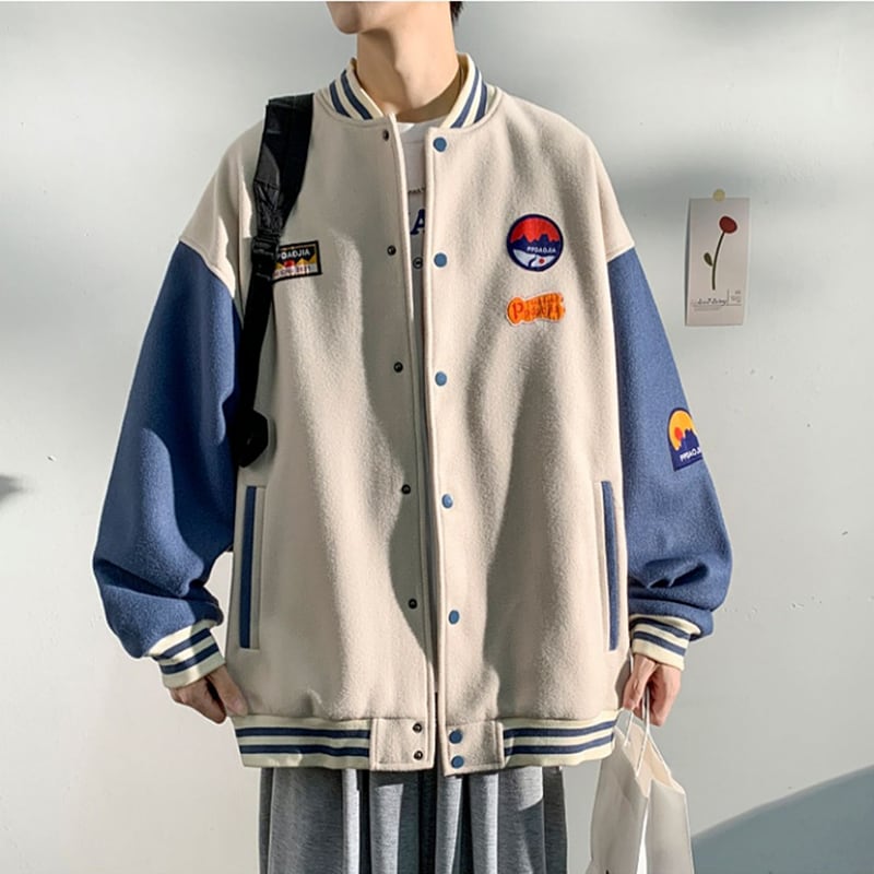 [PPDJ Series] ★Cotton-lined stadium jacket★ 3color outer winter coat unisex men's large size thick warm