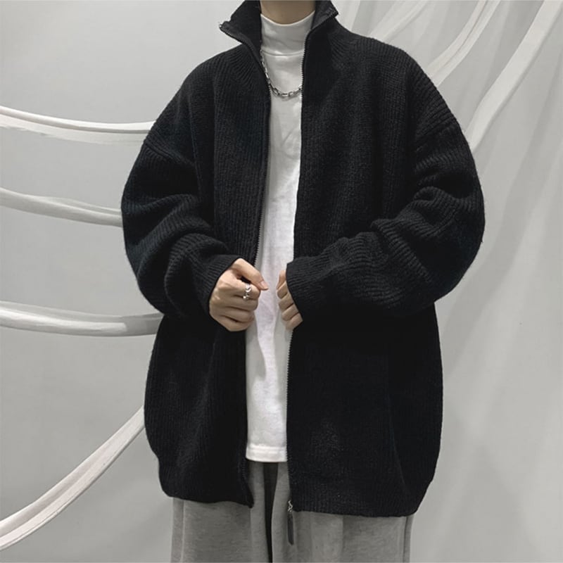 [Emeisa Series]★Sweater★ 4color Knit Tops Outerwear Cardigan Unisex Men's Solid Color Easy to Match