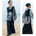 Load image into Gallery viewer, [Big Blue Dragon Series] ★China style vest★ PU tops Easy to match Black Black Original Unique
