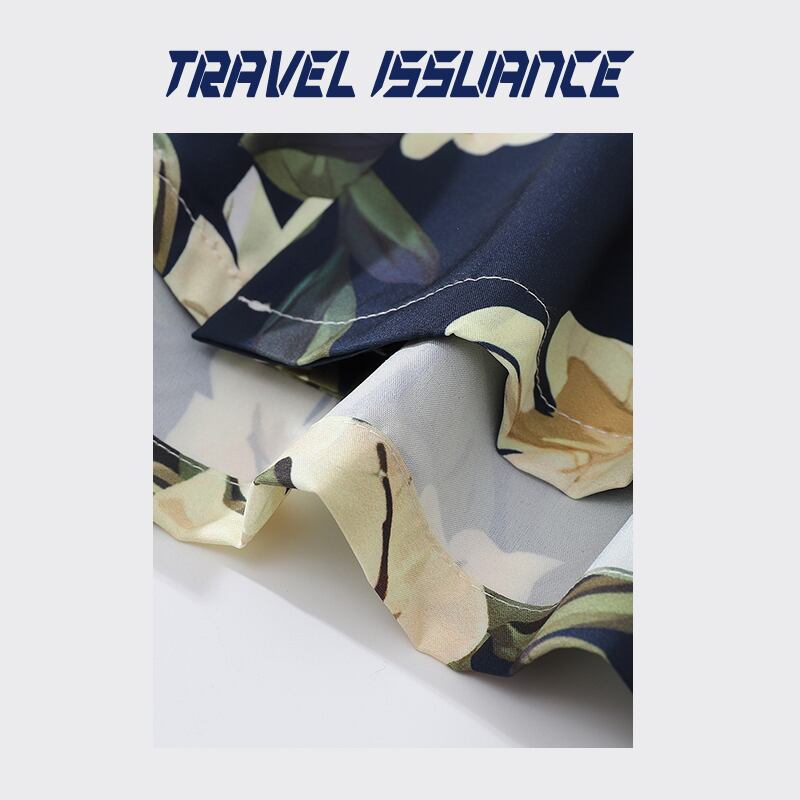 【TRAVEL ISSUANCEシリーズ】★半袖シャツ★ アロハシャツ 沖縄 ハワイ トップス 花柄シャツ 男女兼用 メンズ 涼しい 薄い