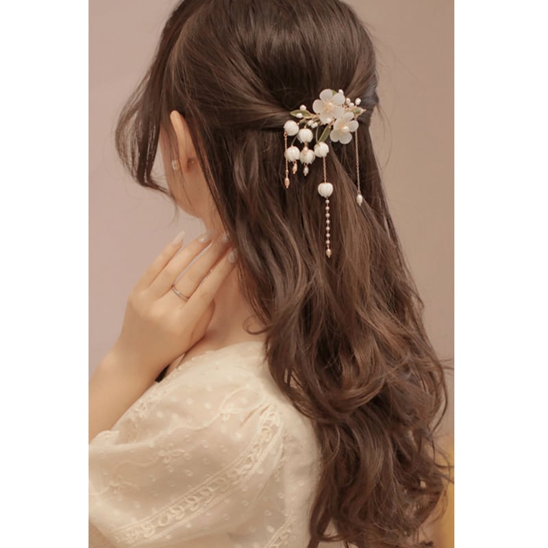 [Ma series] ★Chinese style hair ornament★ Hairpin 1 piece Ladies accessories Lily of the Valley, Suzuran, Flower Chinese Clothes