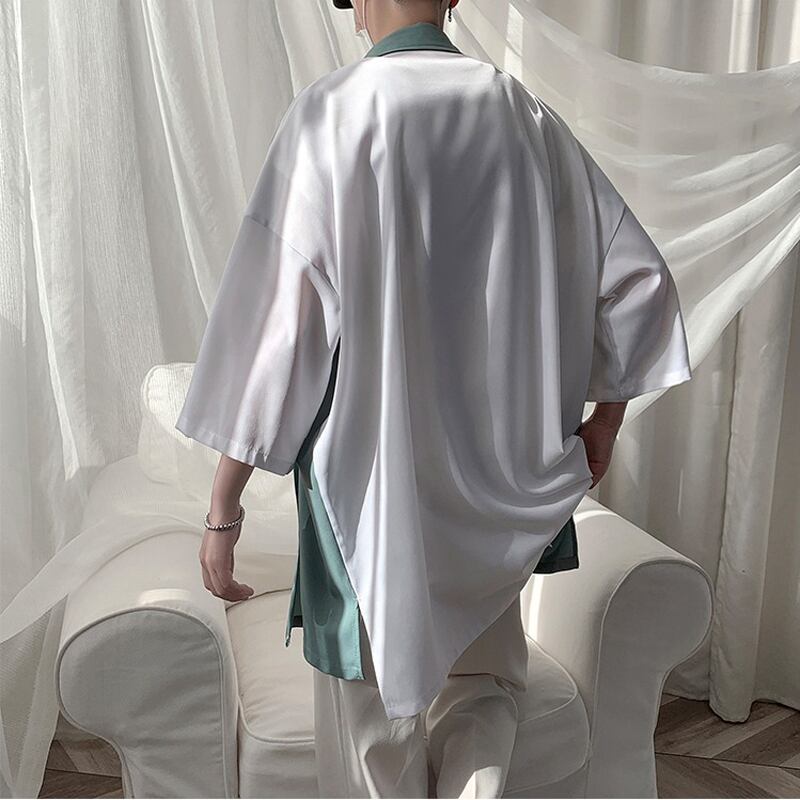 [BAOYAN Series]★Shirt★ Tops 3color Unisex Men's Summer Clothes Thin Cool Color Scheme Green White Black ML XL 2XL 3XL