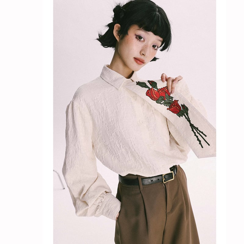 [Yangji Great Dream Series] ★China style shirt★ Tops Embroidery Rose Retro SM Original design available