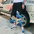 Load image into Gallery viewer, [Sa Sensei Series]★China style trousers★Bottoms Nine-quarter length Gaucho pants Print Black Black SML
