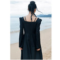 Load image into Gallery viewer, [Big Blue Dragon Series] ★China style dress★ Ribbon dress sexy black long length cute
