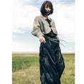 Load image into Gallery viewer, [Big Blue Dragon Series] ★China style gaucho pants★ Gaucho bottoms switching print slimming black black
