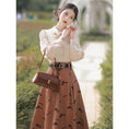 Load image into Gallery viewer, [Kasa Castle Series]★Setup★ 2-piece set shirt + skirt commuting date retro S M L XL
