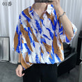 Load image into Gallery viewer, [Acha and the Old Series] ★Retro Shirt★ 3 colors, printed, loose fit, colorful, men's large sizes, ML, XL, 2XL
