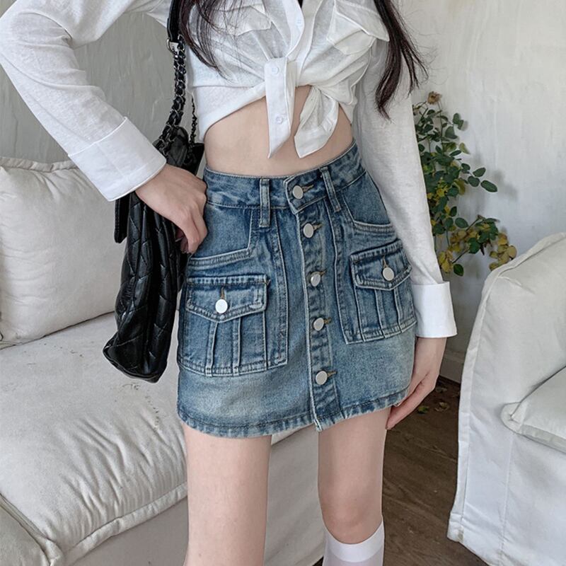 [CHUNUO Series] ★Denim Skirt★ 2color Bottoms Fashion Mini Length Skirt Sexy Cute