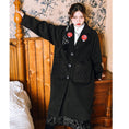 Load image into Gallery viewer, [Ancient ghost house---Shanhai-kei series] ★China style coat★ Lasha embroidery, long length, thick, black, black, easy to match
