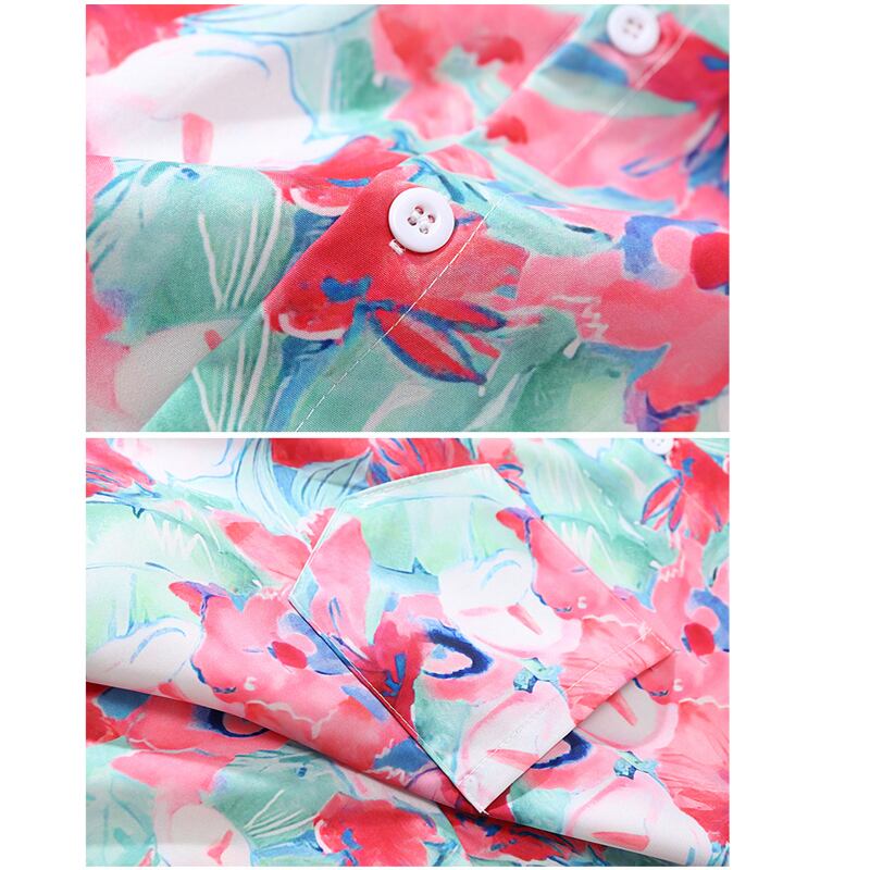 [BCBGH Series]★Shirt★ Floral pattern shirt, oil painting style tops, print, pink, thin, spring/summer, commuting, date