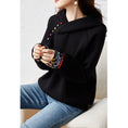 Load image into Gallery viewer, [September ink series] ★China style hoodie★ Embroidered tops, ethnic style, large size, loose, black, black
