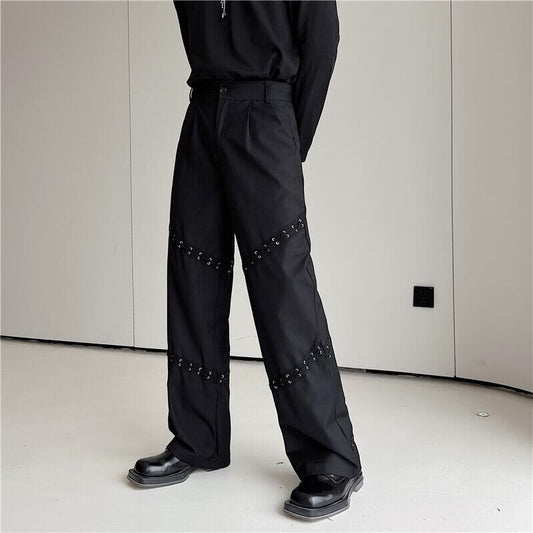 [Image Series] ★Casual Pants★ Stylish Bottoms Unisex Men's Black Black Casual ML XL