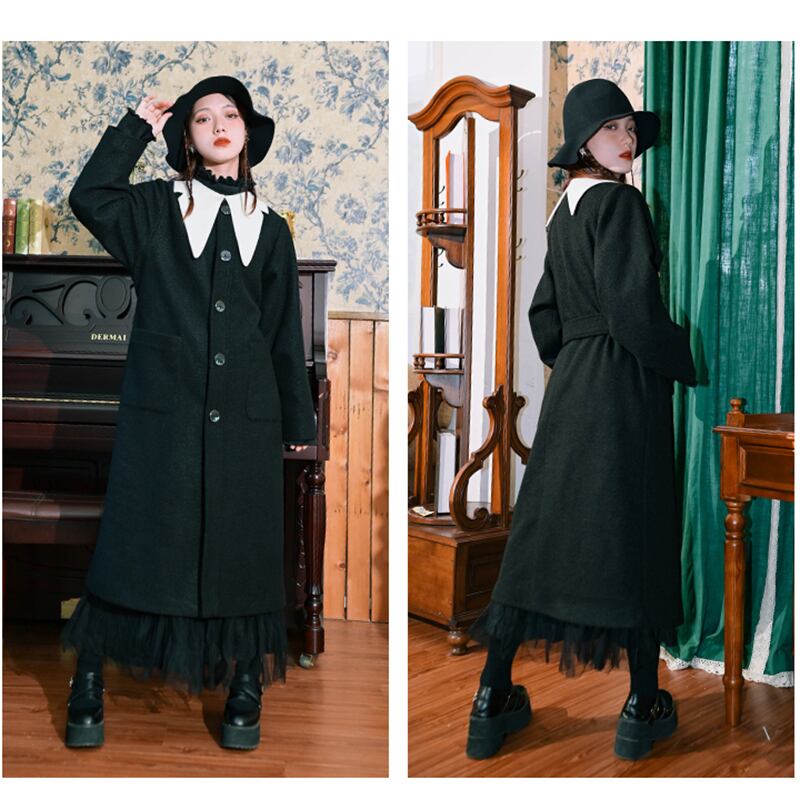 [Old Ghost House---Byakuya Poetry Series] ★China style coat★ Lasha quilted thick warm winter clothes long coat color scheme