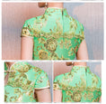 Load image into Gallery viewer, [ELEGANT] Chinese dress, mermaid line dress, slimming and attractive figure, excellent slimming effect, green, green, large size, short sleeves, long length
