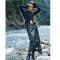 Load image into Gallery viewer, [Big Blue Dragon Series]★China style skirt★Bottoms PU skirt fringe retro original cool
