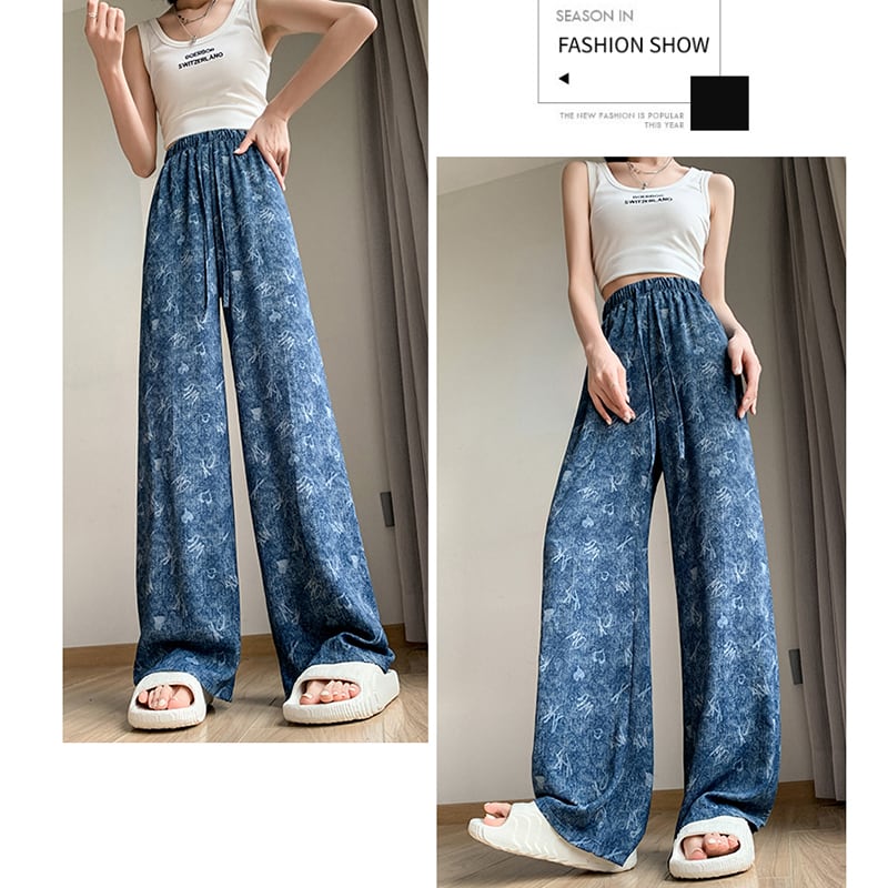 [FENGLIN Series] ★Casual Pants★ Bottoms Trousers Cool Blue Blue Slimming Unique Easy to match