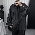 Load image into Gallery viewer, [WMNR Series]★Shirt with tie★ Tops Unisex Plain Black Black Cool ML XL 2XL
