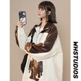 Load image into Gallery viewer, [Fujiiman Series]★Jacket★ 2color PU outerwear unisex men's color scheme coffee color blue
