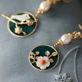 Load image into Gallery viewer, [Ma series] ★China style earrings★ Pair of earrings for women, improving temperament, accessories, birds, flowers, circles
