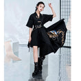 Load image into Gallery viewer, [Kyoto series]★China style dress★ Embroidery irregular unique design cool black black
