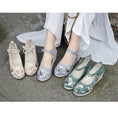 Load image into Gallery viewer, [JINGCHENG series] ★China style shoes★ Shoes 3color embroidery High heels 6.5cm Size 35-40 Tang clothing, cotton linen
