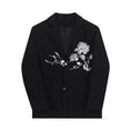 Load image into Gallery viewer, [Remembering Youth Series] ★China Style Blazer★ Outerwear Unisex Men's Embroidery Floral Pattern Cool Black Black
