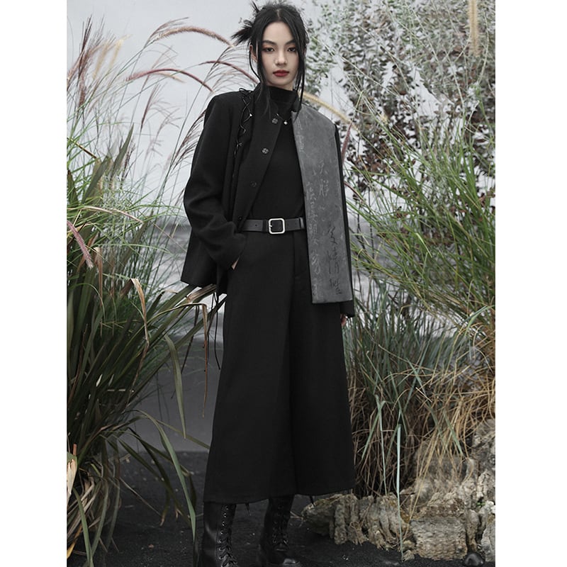 [Daiseiryusu Series] ★China style outerwear★ Rasha Letter pattern Kanji pattern Chinese clothing Color scheme Black Gray Jacket