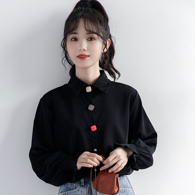 [ZISU0 Series]★Shirt★ Tops Fashion Ladies Black Commuting Office Lady Easy to match