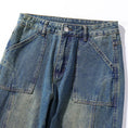 Load image into Gallery viewer, [BIGEMAN Series]★Denim Pants★ Bottoms Pants Men's Large Size Fashion Blue Blue
