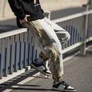 [Korean Holiday Series]★China style pants★Casual pants 4 colors Black or beige Oil painting style Switching Unisex Large size