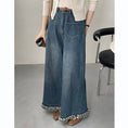 Load image into Gallery viewer, [Togawa Series] ★Denim Pants★ Gaucho Pants Trousers Bottoms Wide Pants Blue Blue ML
