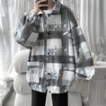 Load image into Gallery viewer, [Hyakuyakuge series] ★Jacket★ 3color outerwear unisex men's plaid pattern brown gray wine red
