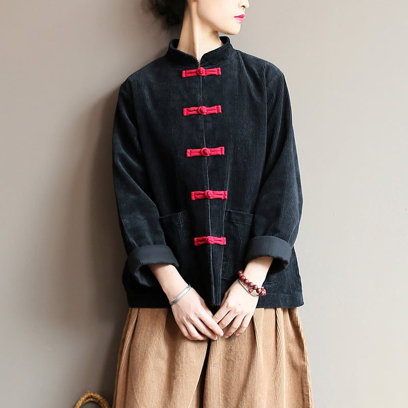 [Song Dynasty Series]★China style tops★Outerwear 3color Improved Tang suit Casual wear Black Camel Red Elegant