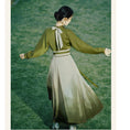 Load image into Gallery viewer, [Az Suna Series] ★Chinese style setup★ 2-piece set Shirt Maki skirt Green Green S M L XL
