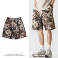 Load image into Gallery viewer, [Satoru Series] ★Shorts★ 3color Floral Pattern Bottoms Short Length Pants Unisex Men's Blue Black Green
