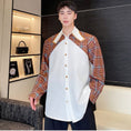 Load image into Gallery viewer, [Illustrated Series]★Shirt★ Tops Unisex Men's Spring Clothes Long Sleeve Shirt Switching Plaid Pattern Faux Layered
