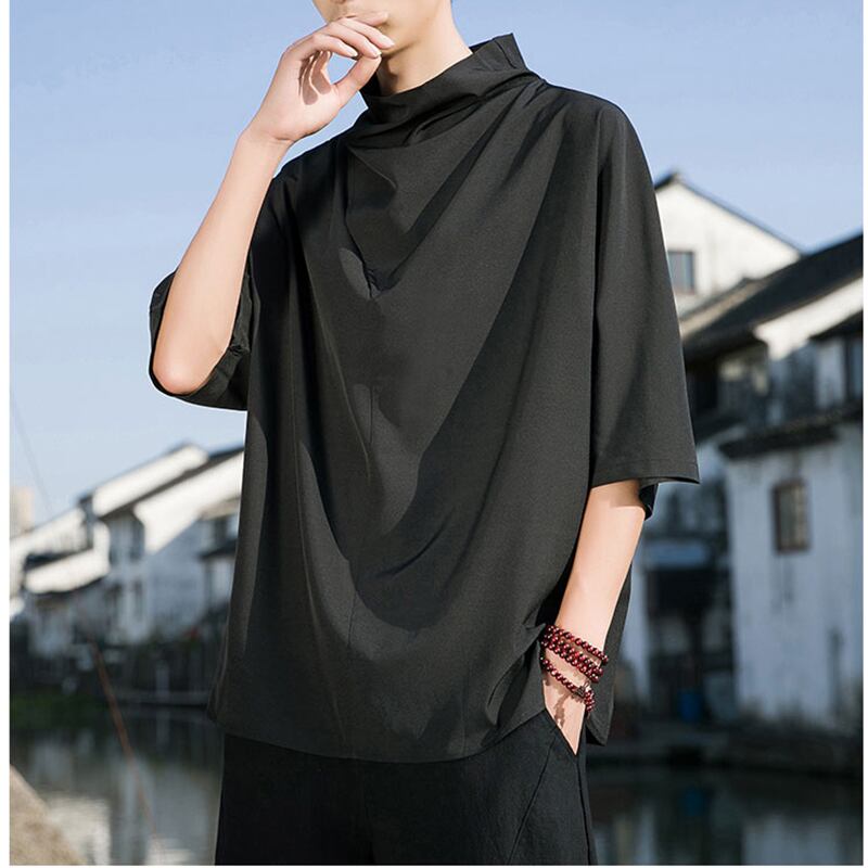 [YISHUO Series]★Chinese style T-shirt★ 4color Unisex Men's Large Size Plain Chinese Clothes Black White Red