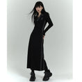 Load image into Gallery viewer, [LadyGhost Series]★Dress★ Dress POLO neck slimming long dress cute SML black black
