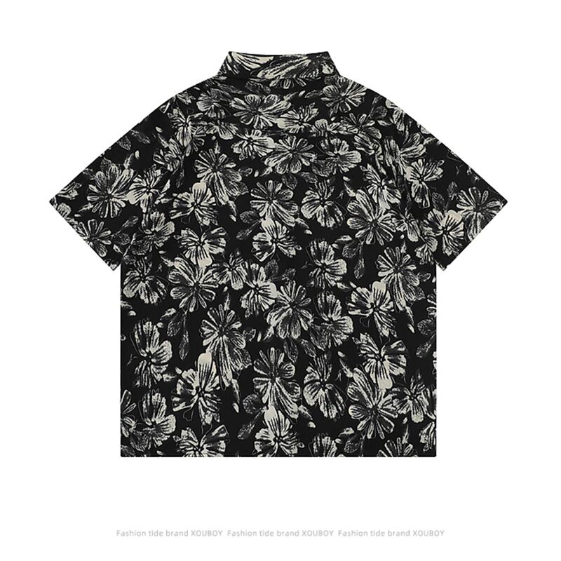 [HTTAOSUP Series]★China style shirt★ 2color tops ink pattern unisex men's ML XL 2XL short sleeve shirt casual