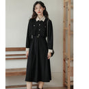 [Encounter series] ★Dress★ 2color with belt corduroy temperament improvement date easy to match