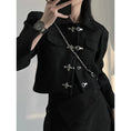 Load image into Gallery viewer, [SHANBEN Series] ★Outer★ Jacket Metal Button Black Black Casual Short Length Slimming Chinese Clothes
