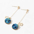 Load image into Gallery viewer, [Gomori Series]★China style earring★ Pair of earrings or earrings Starry sky blue elegant simple accessory
