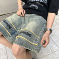 Load image into Gallery viewer, [BIGEMAN Series] ★Shorts★ Denim pants Fashion Casual Stylish Unisex Men's Alphabet Blue
